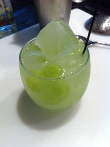 Yes that big cube is a bit much for this glass!